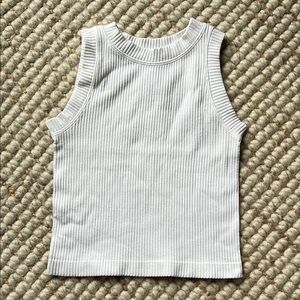 Ribbed High Neck Tank Top
